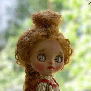 Aangepaste Blythe-pop, OOAK Art-pop, roodharig schattig meisje met natuurlijk haar, interieur, leuk cadeau voor verzamelaars