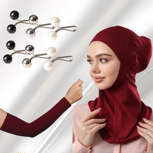Buy 2 Set Get 1 FREE !, Cap Under Hijab, ninja under hijab, head wrap cap, neck cover cap Hijab, arm sleeves, hijab clips, pins, under cap