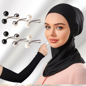 Buy 2 Set Get 1 FREE !, Cap Under Hijab, ninja under hijab, head wrap cap, neck cover cap Hijab, arm sleeves, hijab clips, pins, under cap