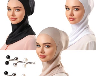 Women Under Scarf Cap Bone Bonnet Ninja Hijab Islamic Neck Cover Muslim Shiny
