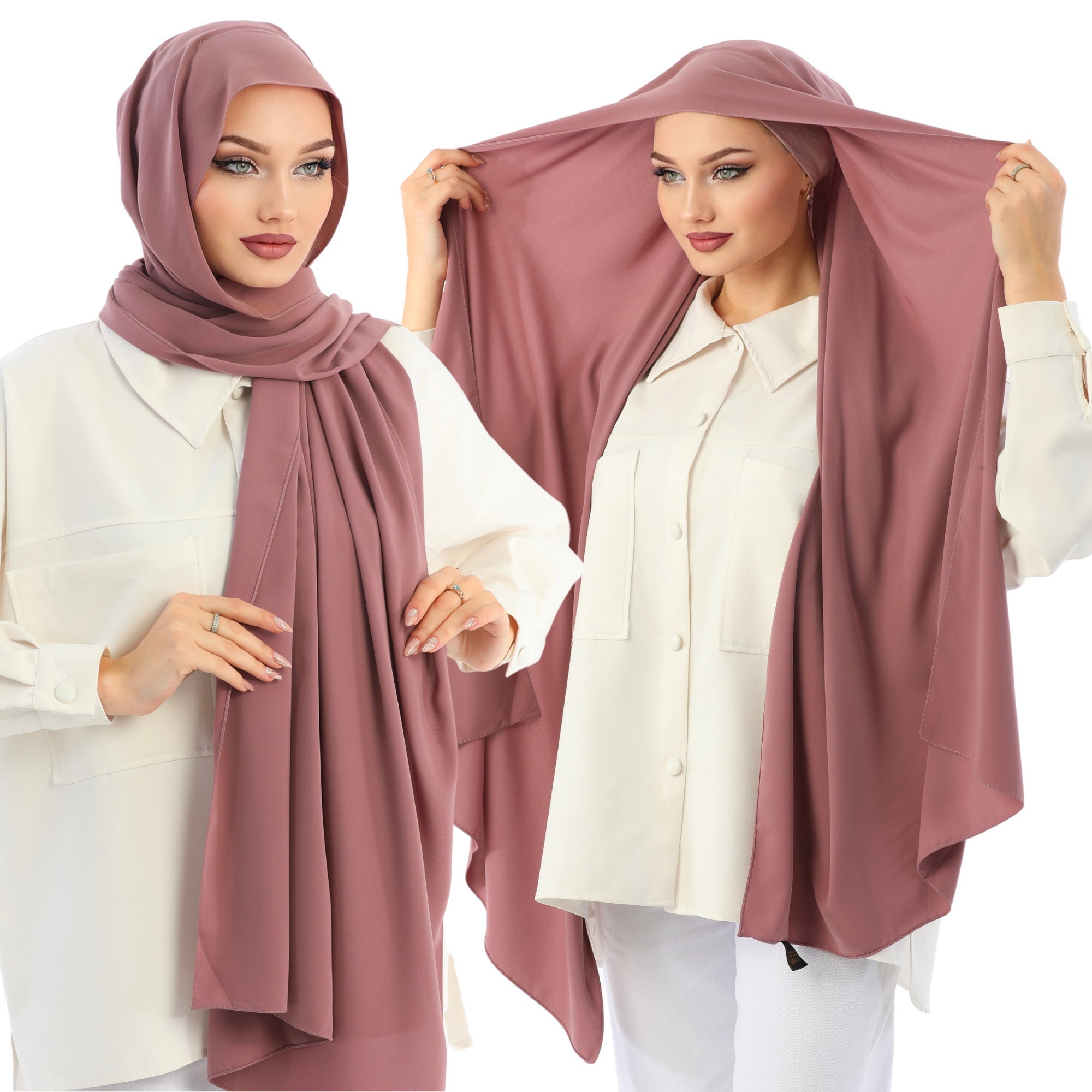 Aicha Hijab De Seda De Medina Para Enhebrar, Pañuelo Cabeza, Velo