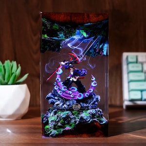Ko.ku.s.hi.b.o.u Demon Slay.er Resin Lamp, Handmade Anime Night Light, Anime Diorama Lamp, demon slayer gift, Christmas Gift