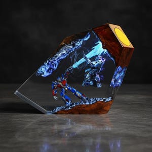 Optimus VS Megatron Prime Night light, Diorama Robot epoxy Lamp, Gift for kids, Robot Figure, Table Lamp, Transformers Model