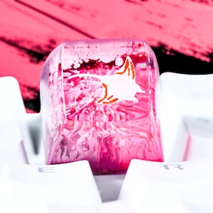 Nakładka na klawisze Manta Ray Artisan, nakładka na klawisze z żywicy Blue Ocean, profil SA do klawiatury Cherry MX, nakładka na klawisze z żywicy, prezent na Dzień Matki, ręcznie robiony prezent na klawiaturę