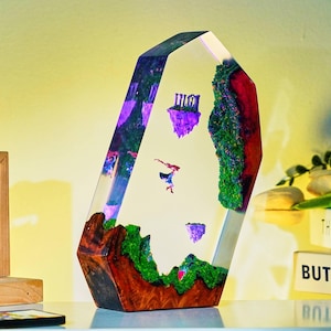 TOTK Sky Island Resin Wood Lamp, Christmas Gift for Gamers, Gaming Decor, TLOZ BOTW, Ze.lda Diorama Lamp