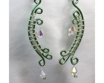 Wire-wrapped Earrings with Crystals