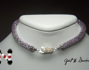 Purple Bead Crochet Bracelet