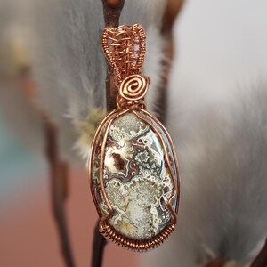 Designer Pendant Wire-wrapped, Crazy Lace Agate