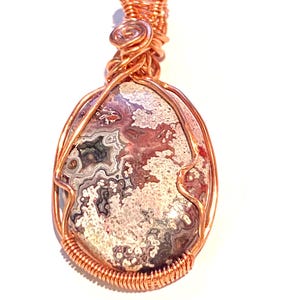 Designer Pendant Wire-wrapped, Crazy Lace Agate
