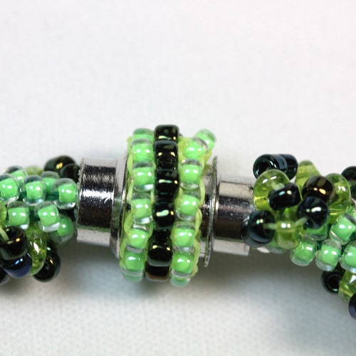 Designer offers Kumihimo Bracelet Made with Art Bead and SP Embellished Magnetic Clasp