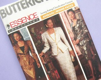 Vintage Sewing Pattern: Butterick 4512, Essence Collection, Misses' Jacket, Skirt, & Top, women's, 1980s, 80s, unused, uncut, sizes 12 14 16
