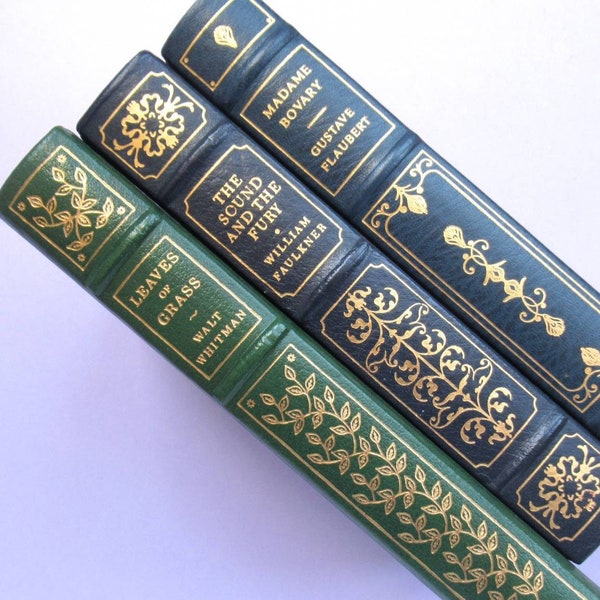 Vintage Leather Bound Hardback Edition of Madam Bovary by Gustave Flaubert, Classic Literature, The Franklin Library, 1970s