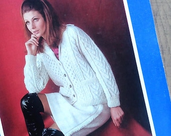 Regency Wools Aran Knitting Patterns, vintage knitting pattern booklet, traditional Aran stitches, 60s 1960s fashion designs, retro knitwear
