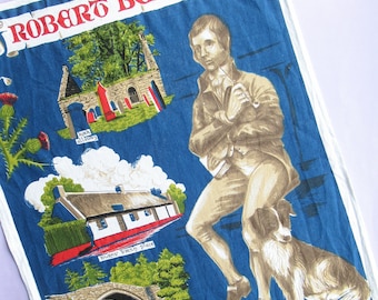 Vintage Tea Towel: Robert Burns, Scottish Souvenir, 100% Cotton, Unused, Scotland Decor