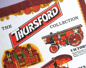 Vintage Tea Towel: The Thursford Collection, Norfolk, Steam Engines, Mechanical Organs, Unused, Cotton, Museum Souvenir