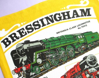 Vintage Tea Towel: Bressingham Steam Museum & Gardens, Norfolk, Steam Trains, Locomotives, Kitchen Decor
