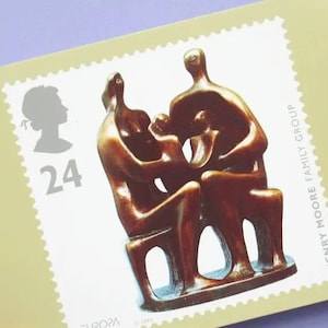 L'art au XXe siècle, lot de 4 cartes postales vintage inutilisées, art moderne, timbres-poste Royal Mail, idée cadeau pour amateur d'art, années 90