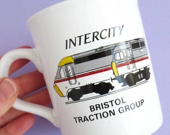 Vintage Mug: INTERCITY Bristol Traction Group, rare & retro British train mug, trainspotter gift idea