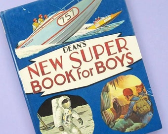 Dean's New Super Book For Boys, retro 1970s childrens book, 70s comics and stories, lots of fab illustrations