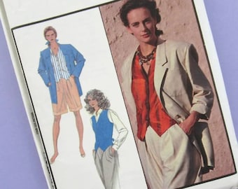 Vintage Sewing Pattern: Style 1535, women's loose fitting jacket and waistcoat, 80s, 1980s, unused, uncut, paper pattern, size RR 14 - 20