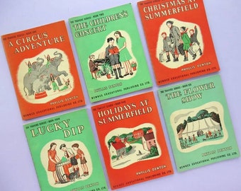 The Travers Series, set of 6 rare 1950s vintage illustrated children's books by Phyllis Denton