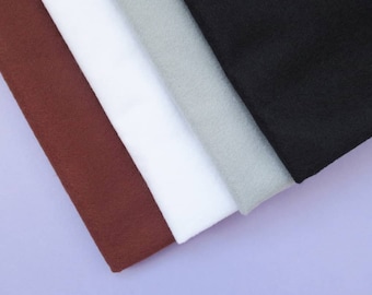 Felt Bundle: Neutrals, 4 pieces of 50 x 50 cm polyester craft felt, black, white, grey, brown