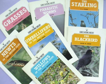 7 Vintage Shire Natural History Booklets: Bundle of British Wildlife Guides