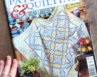 Vintage Craft Magazine: Australian Patchwork & Quilting, Vol 7 No 10, Pattern Sheet Included