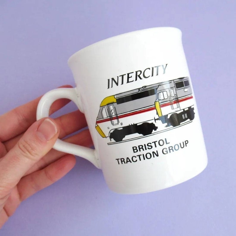 Vintage Mug: INTERCITY Bristol Traction Group, rare & retro British train mug, trainspotter gift idea image 1