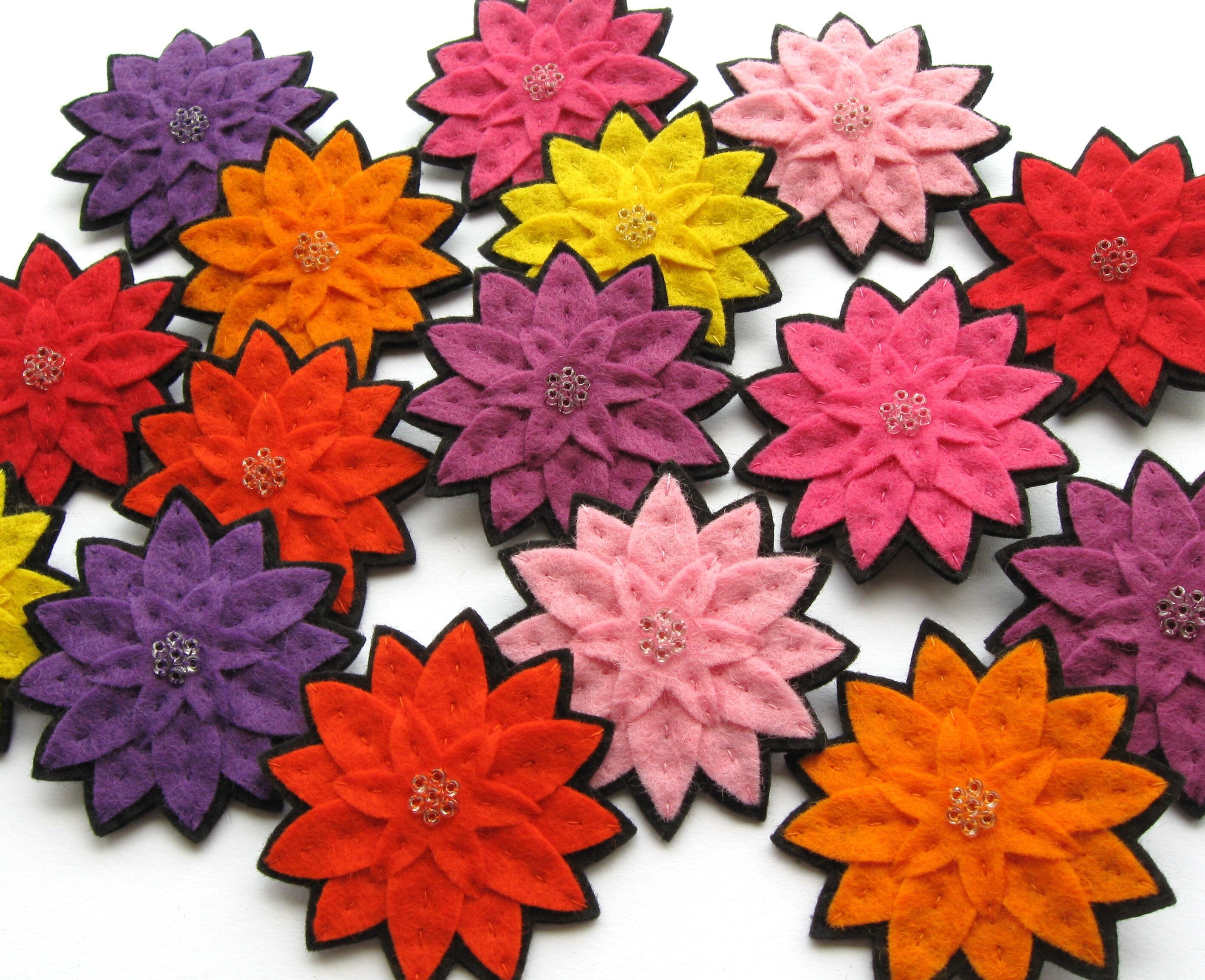 Dahlias PDF Pattern Sewing Tutorial for Easy Felt Flowers - Etsy