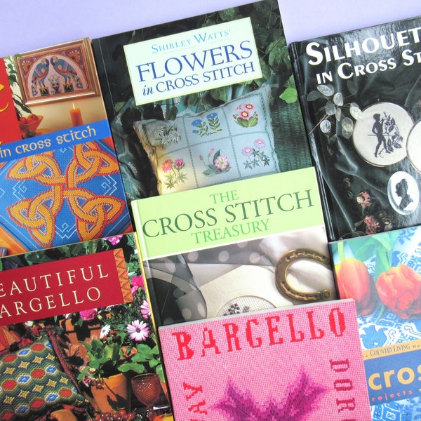 Cross Stitch and Needlework Books - choose the one you want - vintage sewing books, celtic, floral, bargello, silhouettes, cats, dogs, birds