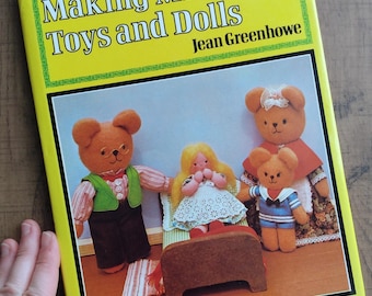 Making Miniature Toys and Dolls by Jean Greenhowe: vintage 1970s craft book, Retro Sewing Patterns