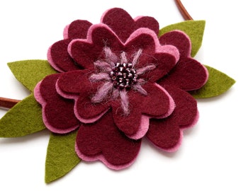Romantic Flowers PDF Pattern - Felt Flower Sewing Tutorial and Embroidery Pattern. Sew pretty beaded floral headbands and brooches!