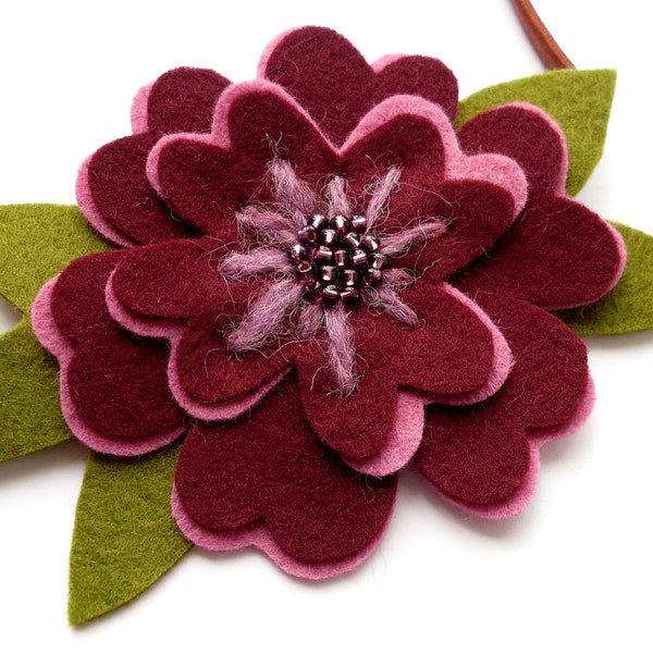 Romantic Flowers PDF Pattern - Felt Flower Sewing Tutorial and Embroidery Pattern. Sew pretty beaded floral headbands and brooches!