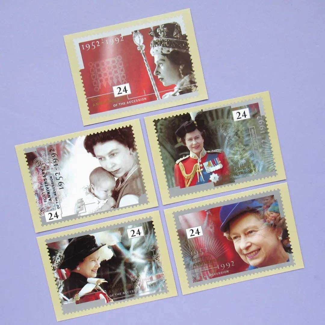5 Postcards: Queen Elizabeth II 40th Anniversary of the - Etsy
