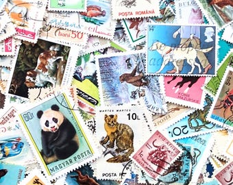 Animals: Postage Stamp Pack, Original, Vintage, Themed, Used / Cancelled, Off-paper, Mixed, Worldwide, Wildlife, Ephemera