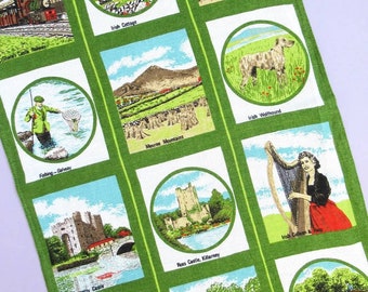 Irish dish tea towel Celtic artwork Treasures Ireland cotton linen kitchen Irish dish tea towel Celtic artwork Treasures Ireland cotton linen kitchen