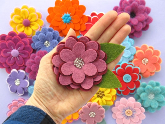 Flexible Flowers PDF Pattern Easy Felt Flower Sewing Tutorial, Sew Pretty  Felt Brooches & Lots More 