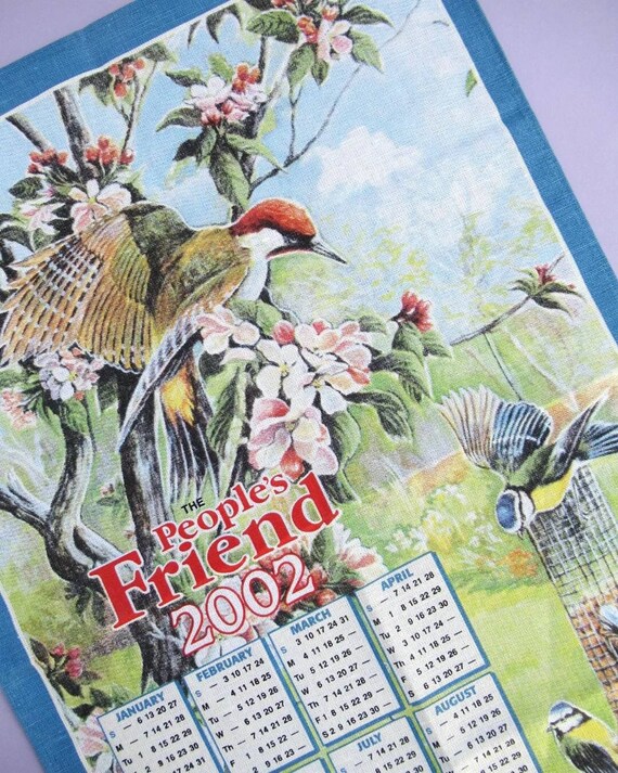 Vintage Tea Towel: 2002 Calendar, the People's Friend, British Garden  Birds, Woodpecker, Blue Tits, Cotton / Linen Blend, Unused, Dish Towel -  Etsy