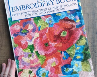 The Embroidery Book, Vintage Craft Book, 80s, 1980s, projects from 100 IDÉES magazine, in ENGLISH