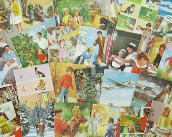 Vintage Ladybird Book Page Bundle - 25, 50, or 100 pages, great for card making, scrapbooking, & other paper crafts!