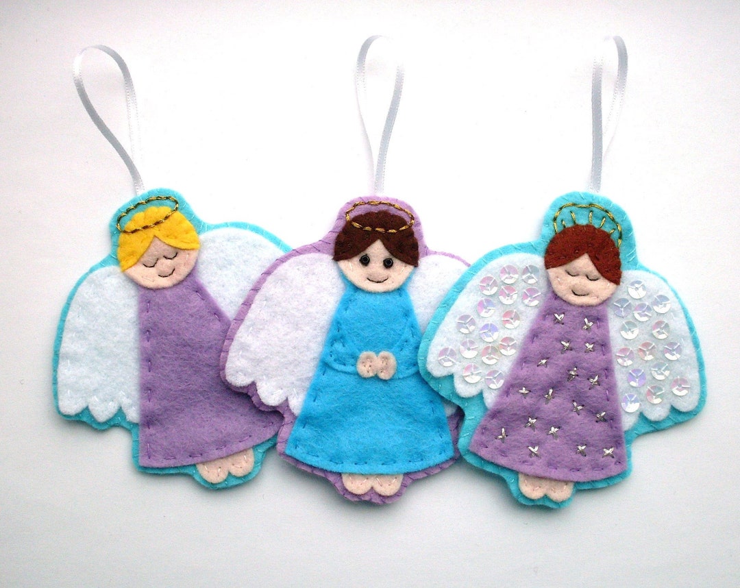 Angels PDF Pattern Felt Christmas Ornament Sewing Tutorial and Embroidery  Pattern, Make Cute Felt Guardian Angel Decorations - Etsy