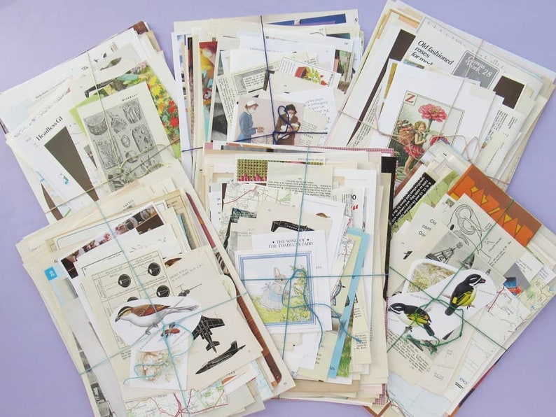 Bumper Vintage Paper Pack: Lucky Dip Mystery Bundle, lots of pages and clippings from vintage books & magazines image 4