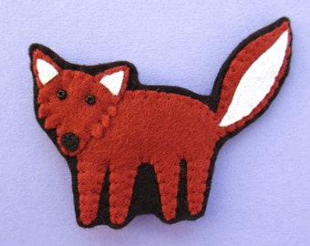 Fox PDF Pattern, Felt Woodland Animal Brooch Sewing Tutorial, British wildlife, cute, felt fox, applique, easy, step by step, hand sewing
