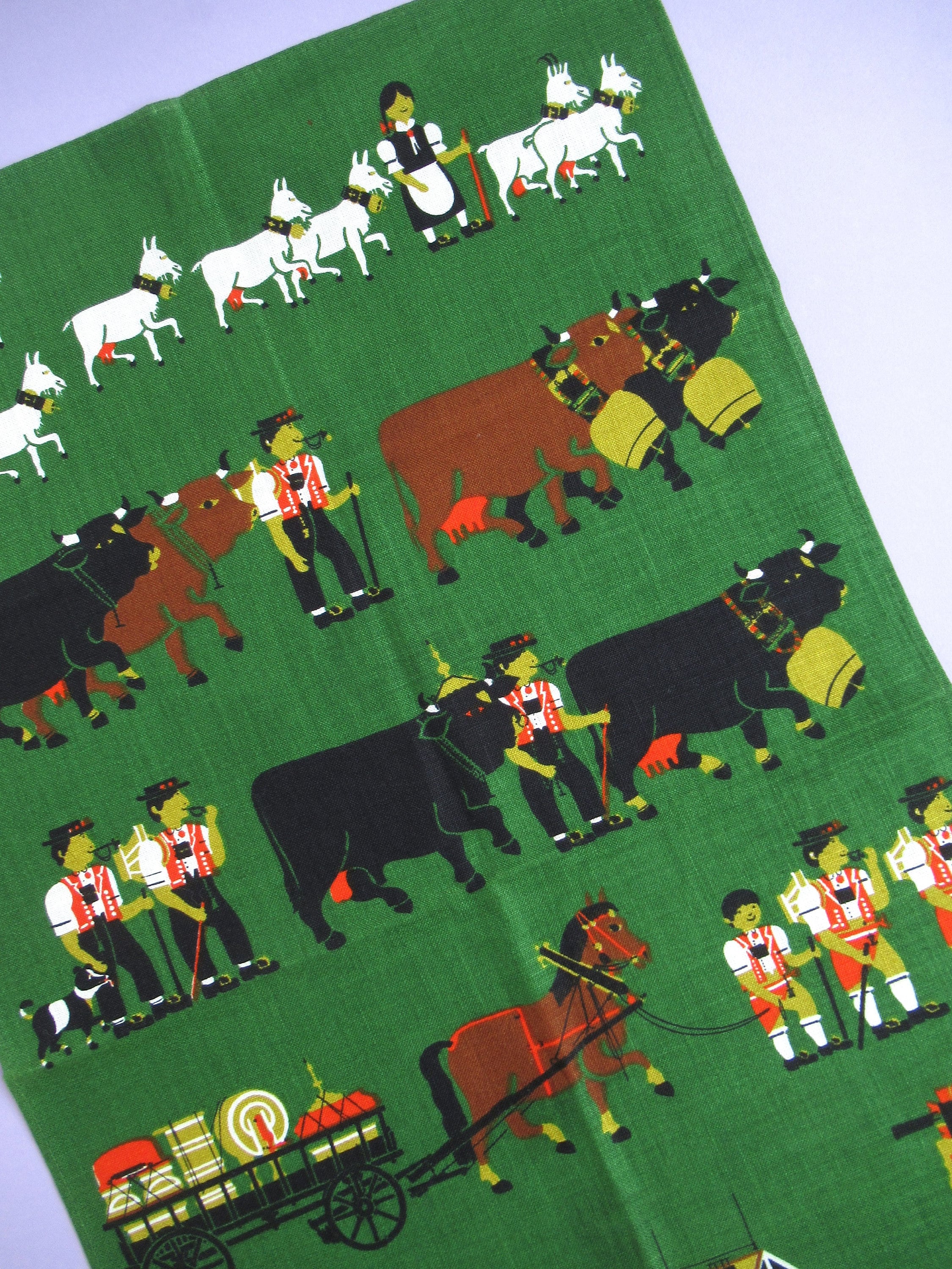 Vintage Tea Towel: Switzerland souvenir dish towel by Doerig + 