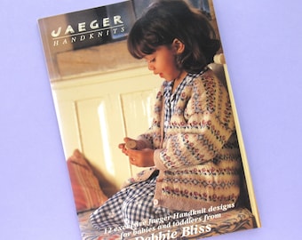 Jaeger Handknits - vintage knitting pattern booklet - 12 exclusive designs for babies and toddlers from Debbie Bliss - 90s, 1990s, patterns