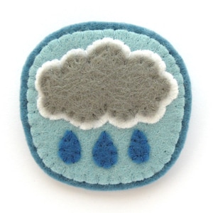 Felt Brooches, 3 PDF Patterns sew cute teacups, rainclouds and tree stumps with these fun hand sewing tutorials image 9