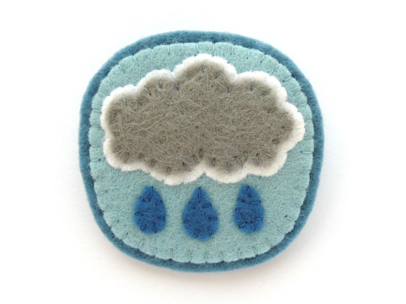 Felt Brooches, 3 PDF Patterns sew cute teacups, rainclouds and tree stumps with these fun hand sewing tutorials image 9