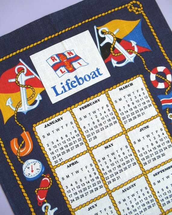 Vintage Tea Towel: 1994 RNLI Calendar, Lifeboats, 90s Retro Birthday Gift,  Unused Dish Towel, Sailing Gift Idea, Nautical, 1990s - Etsy