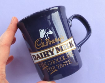 Vintage Cadbury's Dairy Milk Mug, THE Chocolate THE Taste, retro kitchen decor, purple, British food gift idea, 80s, 90s (seconds quality)